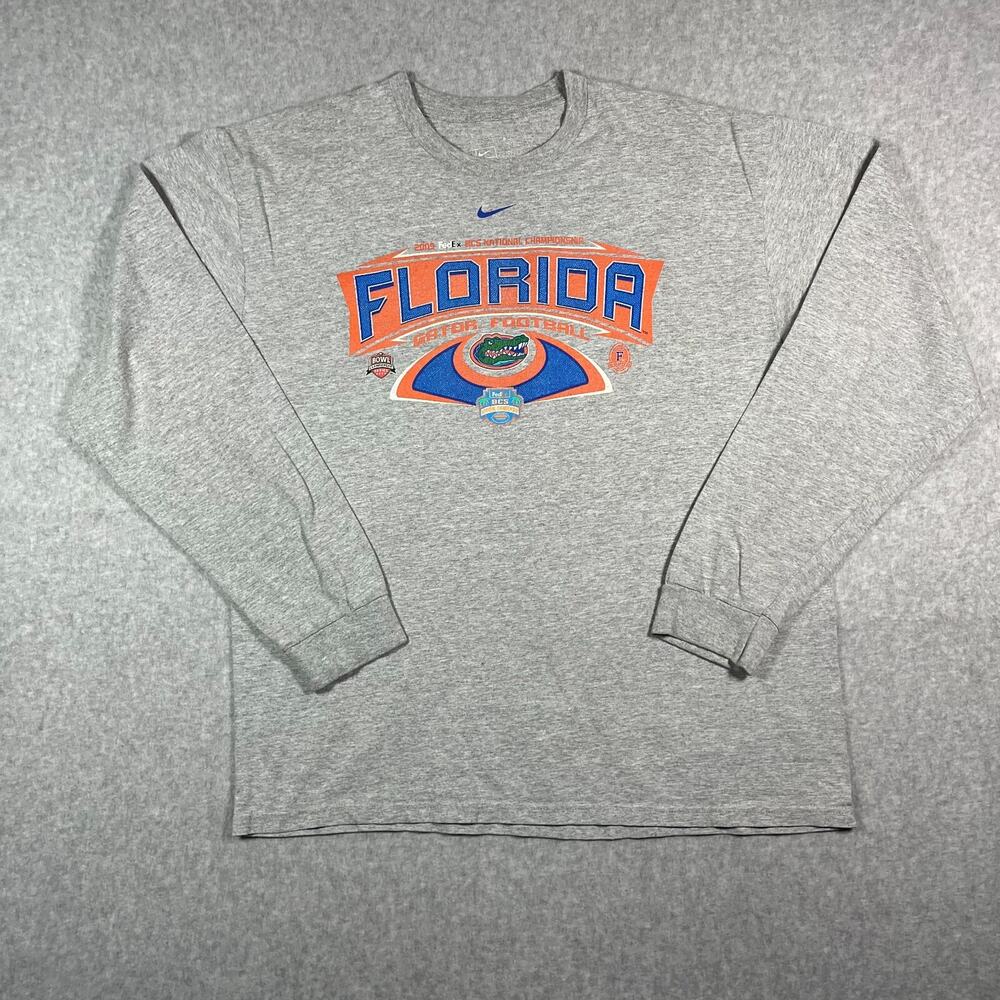 NCAA Florida Gators Long Sleeve T-Shirt Mens Sz Large Logo Gray College Football
